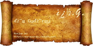 Ág György névjegykártya