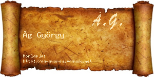 Ág György névjegykártya